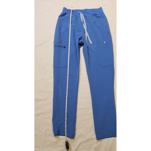 Figs Technical Collection Pants Womens Small Blue Drawstring Cargo Medical Scrub - Picture 9 of 11